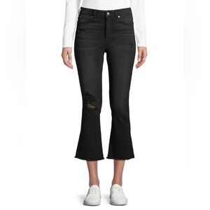 NOBO Black Crop Flare Jeans Modern Style